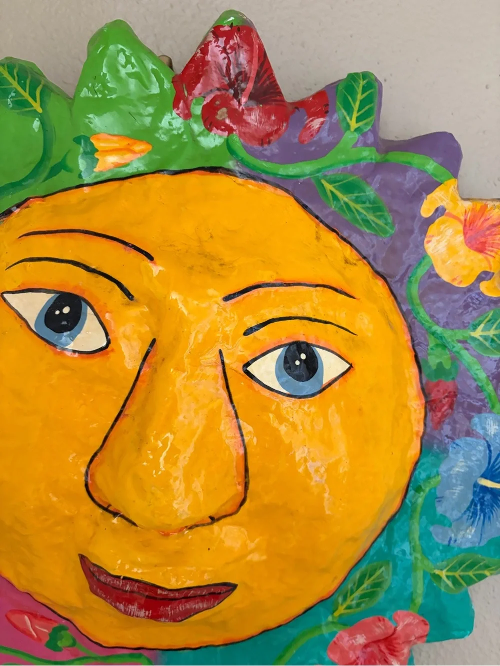Mexican Sun Face Paper Mache 18 inches